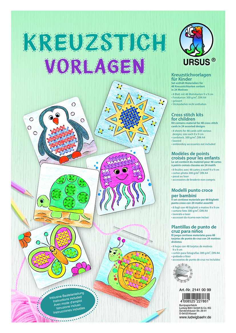 Modèle de point de croix 300 gr 9x9 24 motif - 8 Feui.